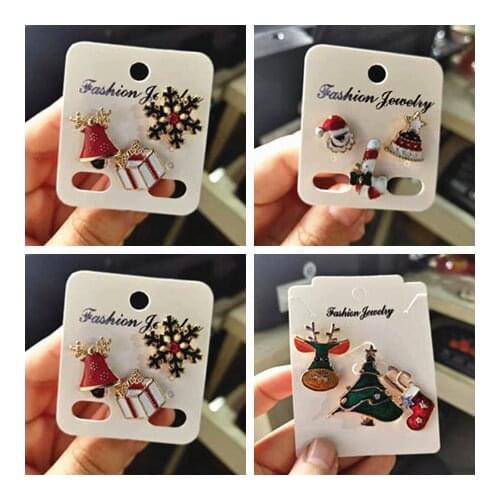 3pcs/set Merry Christmas Brooches Fashion Party Jewelry Gifts Snowflake Christmas Tree Elk Sock Women Girl New Year Brooches