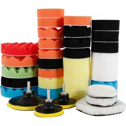 39pcs Car Polishing Sponge Pads Kit Foam Pad Buffer Kit Drill Wheel Polishing Machine Waxing Pads For Removes Scratches Car Care