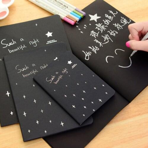 60 Page New Sketchbook Diary For Drawing Painting Graffiti Soft Cover Black Paper Sketch Book Notebook Office School Supply Gift