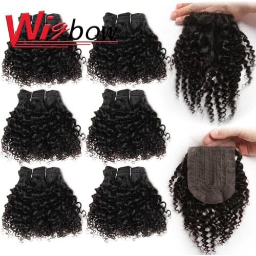 Cheap Afro Kinky Curly Bundles With Closure 4*1 Cheap Closure With Mongolian Kinky Curly Hair 100 Human Hair 6 Bunldes Deals