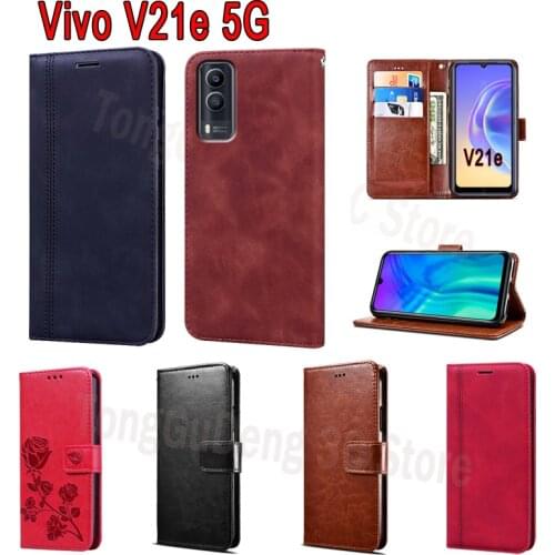 Cover For Vivo V21e 5G Case Funda Flip Wallet Leather Phone Protective Shell Book On Vivo V 21e V2055 чехолна Etui Coque Hoesje