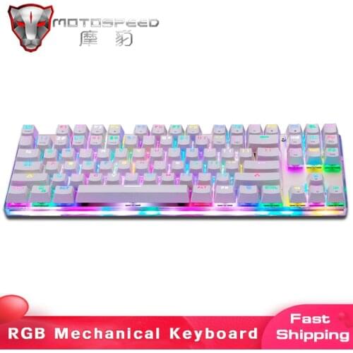 2021 Motospeed Gaming Mechanical Keyboard USB Wired 87 Keys With RGB Backlight Red/Blue Switch For Computer Laptop Desktop Gamer