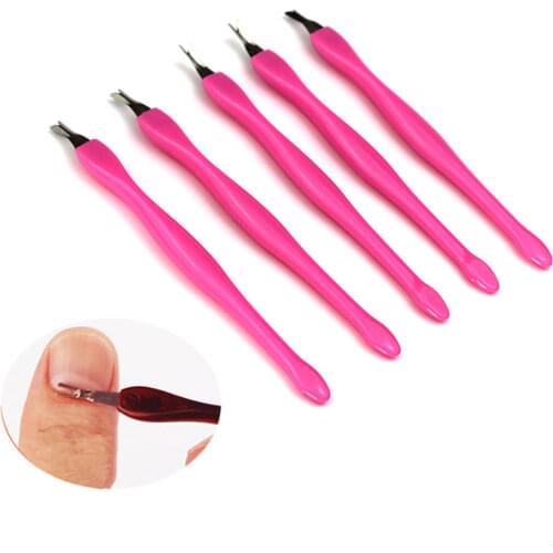 5PC/Set Stainless Steel Nail Cuticle Pusher Art Fork Manicure Tool For Trim Dead Skin Fork Nipper Pusher Trimmer Cuticle Remover