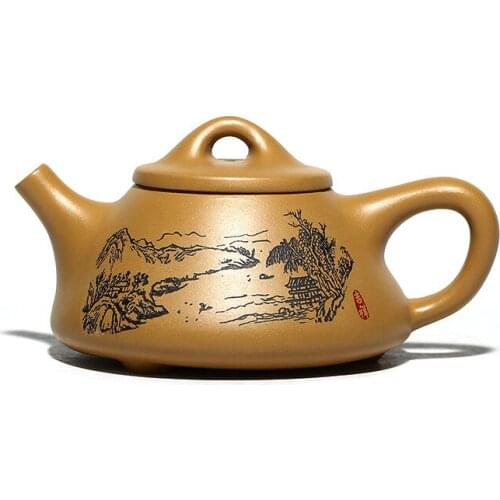 Yixing teapot tea pot filter beauties handmade Authentic landscape stone Scoop Hi Quality 200ML Chinese Yixing Teaware Teapots