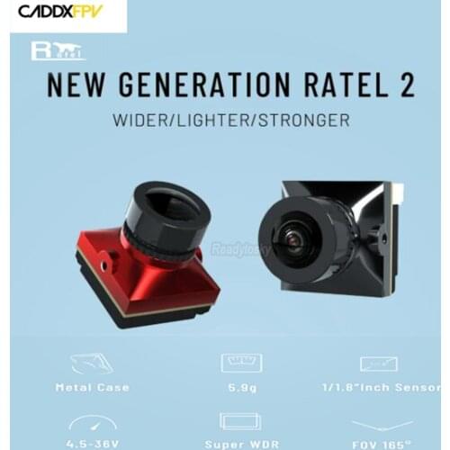 Caddx Ratel 2 / Baby Rate 2 1200TVL FPV Camera 1/1.8'' Starlight 165 FOV 2.1mm 16:9/4:3 Switchable Super WDR for FPV Racing