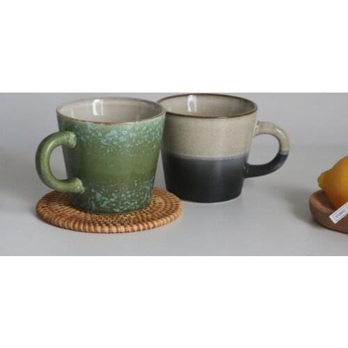 Japanese Retro Ceramic Coffee Cup Simple Household Stoneware Afternoon Tea Breakfast Dessert Mug Modern Couple Garland Latte Cup