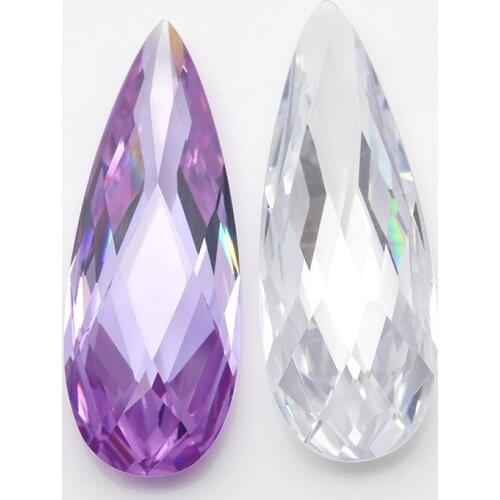 China wuzhou Double Turtle Face Pear Shape Cz Stone Zircon Gems Synthetic Cubic Zirconia