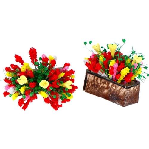 1/12 Dollhouse Miniature Artificial Flower Simulation Mini Exquisite Green Plant Ornament DIY Doll House Accessories Kid Toys