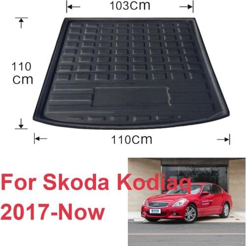 For Skoda Kodiaq 2017-Now Auto Car Rear Boot Cargo Liner Tray Trunk Luggage Floor Carpet Mats Carpets Pad Mat