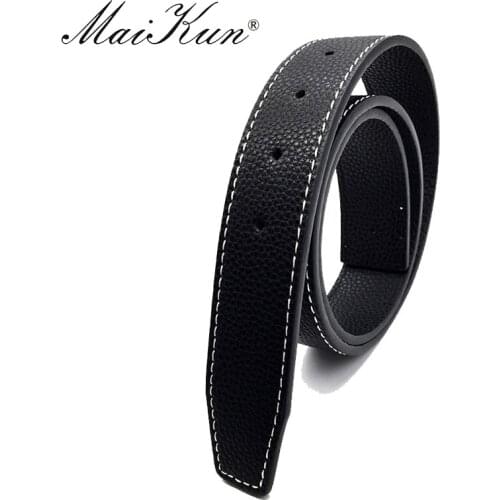 Maikun Pin Buckle Belts for Women No Buckle Leather Casual Belt Women Fashion Thin Belt for Jeans