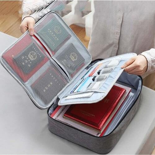 Multi-Layer Document Tickets Storage Bag Certificate File Large Capacity Organizer Case Home Travel Passport Briefcase With Lock