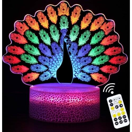 3D Vision Night Lights RGB LED Color Changing Touch Switch Creative Gift Table Desk Lamp Home Bedroom Decoration