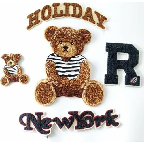 One set large embroidery big bear patch animal cartoon patches for bag badges appliques clothing FD-3032