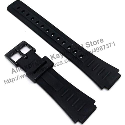17mm Black Rubber Watch Band / Strap Compatible for Casio XC-30 , TRI-10W , SDB-500 , EFA-120 , BP-100