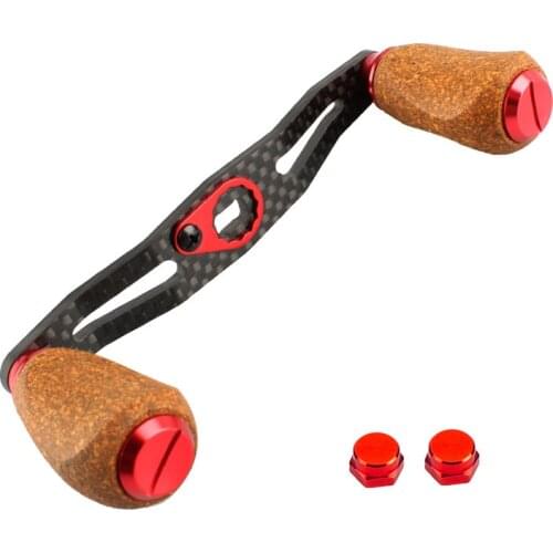 JITAI Carbon Fiber Fishing Reel Handle For Baitcasting/Spinning Wheel Durable Wood Reel Rocker Knobs Fishing Tackle Accessories