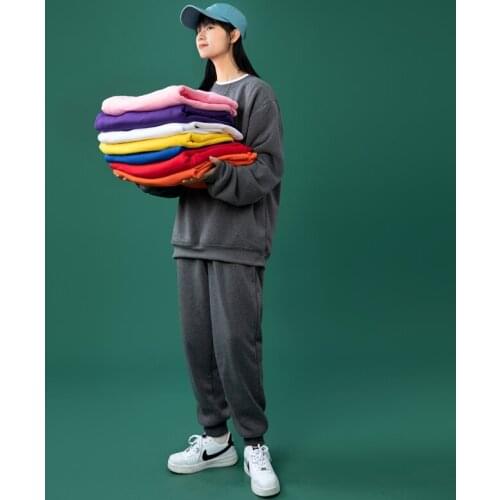 Hoodies Women 2021 Autumn Sweatshirts Tracksuit Sets Women Casual O-Neck Loose Basic Cotton Long Sleeve Ladies Sudadera Pullover