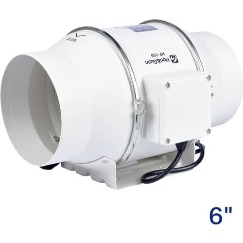 6" turbo fan inline duct fan ventilation fan for round pipe exhaust fan air extractor for bathroom kitchen ventlator 220V