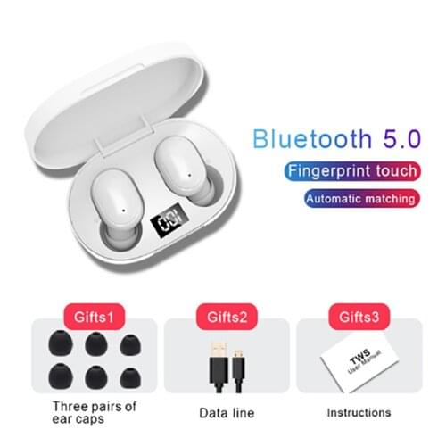 TWS E6s Bluetooth Wireless Earphnes Sports Waterproof Headphone LED Display in-ear Earbuds Stereo 9D Mini Headsets For All Smart