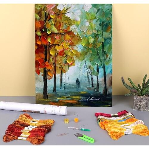 Spring Smiles Printed Canvas 11CT Cross Stitch Embroidery Full Kit DMC Threads Hobby Painting Handmade Handicraft Floss