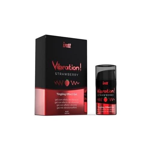 Vibrator liquid SENSUAL INTT vibrator liquid strawberry AROMA heat effect 15 ML
