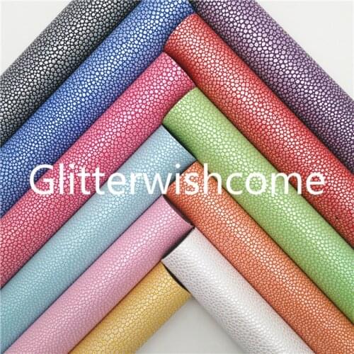 Glitterwishcome 21X29CM A4 Size Vinyl For Bows Caviar Embossed Synthetic Leather Fabric Faux Leather Sheets for Bows, GM813A