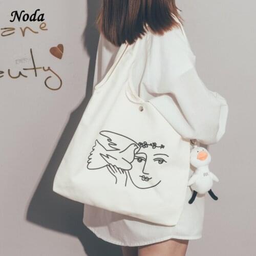 Vintage One-shoulder Canvas Bag Ins Korean Version of Harajuku Literature and Art Retro Girl Large-capacity Student Tote Bag