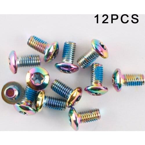 12pcs MTB Bike Bicycle Disc Brake Rotor Torx T25 Screw 5x9.8mm Bolts MTB Bike Alloy Steel Disc Brake Rotor Fixing Screws