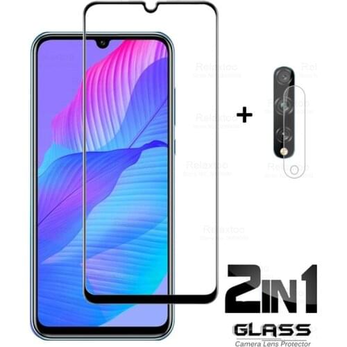 2 in 1 for Huawei Y8p Tempered Glass Screen Protector Film for Huawei Y8 P Glass Mobile Phone 6.3" AQM-LX1 Camera Lens Film