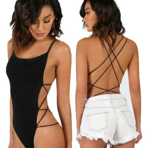 Women Fashion Sexy Sleeveless Camisoles Bandage Tight Camisole Jumpsuit Underwear Tanks Hot Sale Clothes