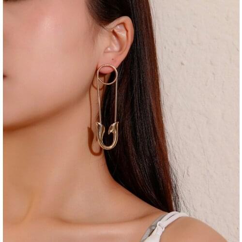 1pair Fashion Bohemian Punk Earrings Jewelry Ethnic style metal pin shape Earrings Best Gift for Women Girl E033