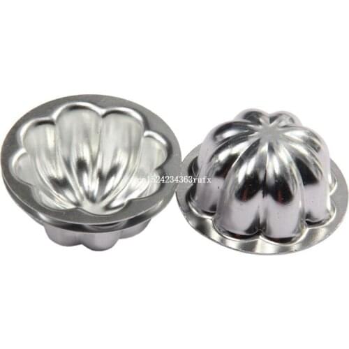 100pcs Mini Cake Molds Flower Shape Jelly Pudding Pie Cake Molds DIY Bakeware Baking Tool 6/8/9cm Aluminium Alloy