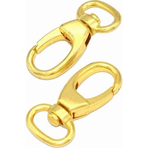 13mm Inner Gold Oval Ring Swivel Clasp Lobster Clasp Claw Push Gate Trigger Clasps Swivel Snap Hooks For key backpack 10pcs