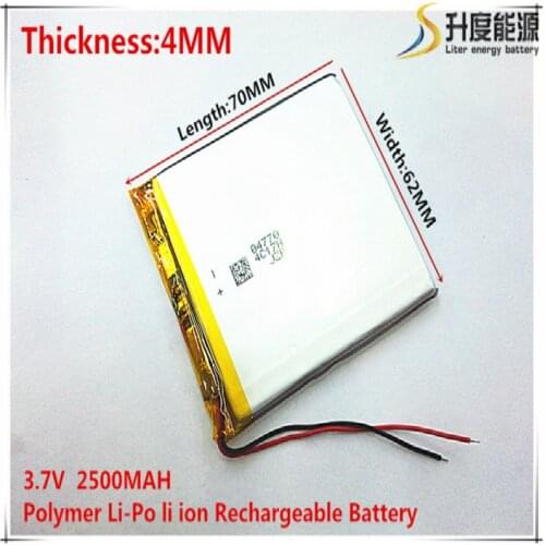 3.7V 2500mAh 406270 Lithium Polymer Li-Po li ion Rechargeable Battery cells For Mp3 MP4 MP5 GPS mobile bluetooth