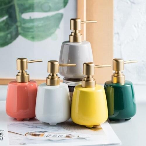 320ml Ceramic Liquid Soap Dispenser Bathroom Accessories Lotion Storage Bottle Emulsion Pump Bottle