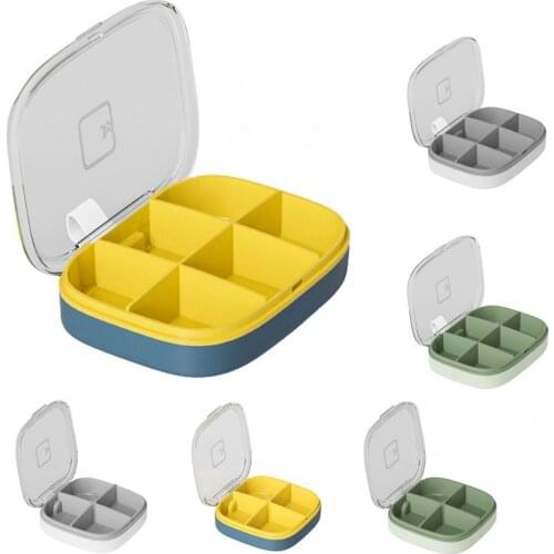 50% Hot Sale Portable 4/6 Compartments Pill Organizer Moisture-proof Medicine Storage Box