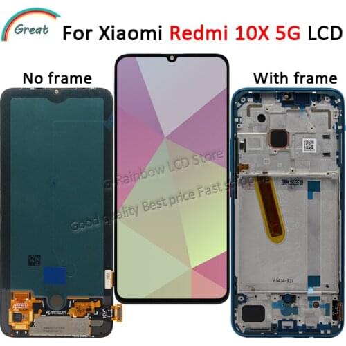 6.57'' Amoled for Xiaomi Redmi 10X 5G lcd display Touch Screen Digitizer assembly with Frame for Redmi 10X 5G LCD repair parts