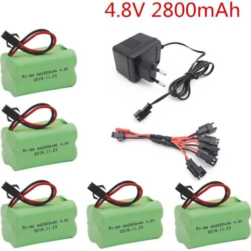 4.8v 2800mah AA NI-MH Battery With Charger Ultra-high capacity upgrade rechargeable Battery Electric toys RC car ship robot