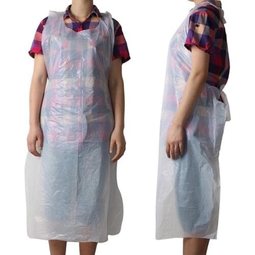 White Waterproof Oil Proof 10 X Disposable Aprons Antifouling Aprons Medical Hospitality Plastic Kitchen Anti-splash Suppli K1T0