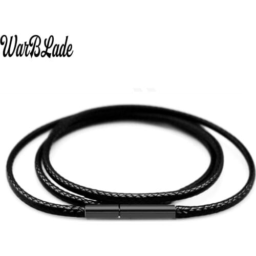 Top Quality 1.5mm 2mm 3mm Necklace Cord Leather Cord Wax Rope Chain With Stainless Steel Clasp For DIY Necklace Jewelry Making