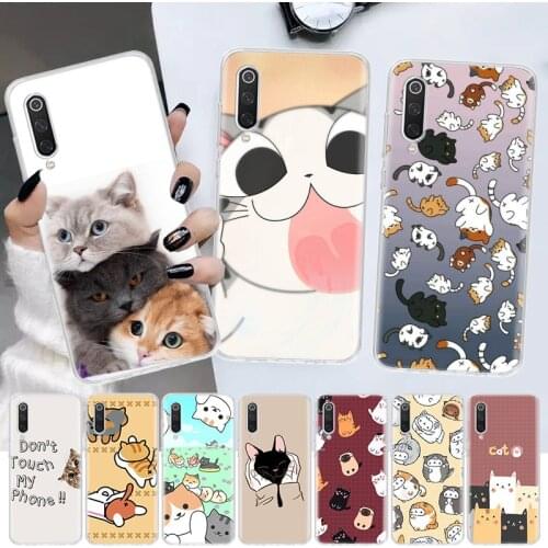 Cat Cute Art Lovely Soft Cover Phone Case For Xiaomi Redmi Note 10 9 9S 8 7 8T 9A 8A 7A 6A 5 4X S2 K20 Pro Customized Coque