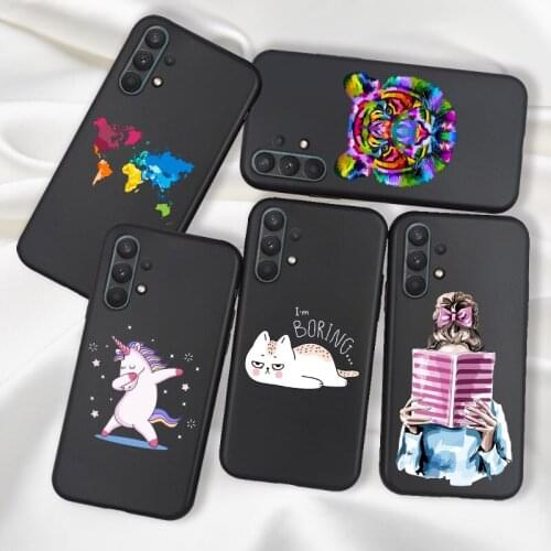 Travel Map Case For Samsung Galaxy A32 Cover 4G 5G TPU Silicone Soft Case Bumper Fashion Girl Cat For Samsung A32 A 32 Coque