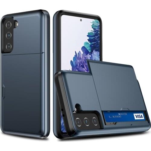 Business Case For Samsung Galaxy S21 FE S20 Plus Note 20 Ultra Funda Slide Armor Card Slots Cover For SAM S21+ S20+ S 21 Fe Capa