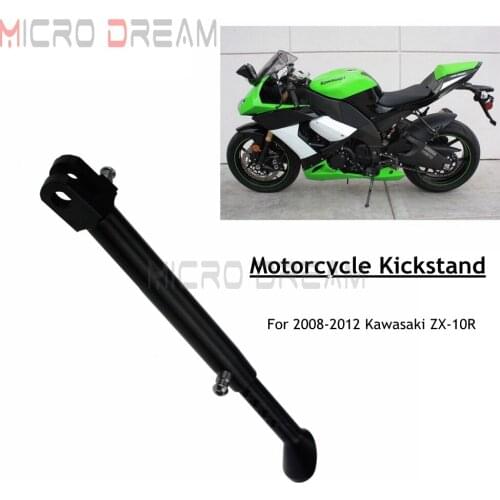 For Kawasaki ZX-10R 2008 2009 2010 2010 2012 CNC Motorcycle Adjustable Kickstand Side Stand Foot Support Black Sidestand