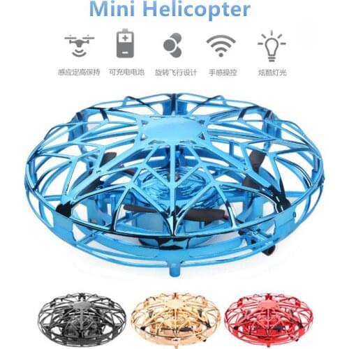 UFO Hand Sensing Aircraft Toys Mini Helicopter RC UFO Dron Quadcopter Electric Induction Flying Ball Plane for Children Adults