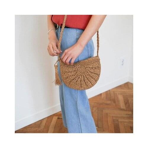 Ins Internet celebrity Temperament all-match leisure beach small fresh straw summer fringed wallet handbags