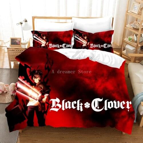 Anime Black Clover Bedding Set Kids Children Design Bed Set Soft Home Textiles Luxury Bedclothes Cartoon Duvet Cover