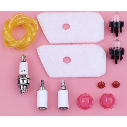 Air Fuel Filter Line Hose For Husqvarna 128C 128CD 128L 128LD 128LDX 128R 128RJ Grass Trimmer Primer Bulb Check Valve Spark Plug