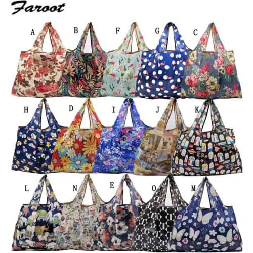 New Product Shopping Storage Bag Flower Printing Large Capacity Multifunctional Foldable Storage Bag For Shopping Travel Bag