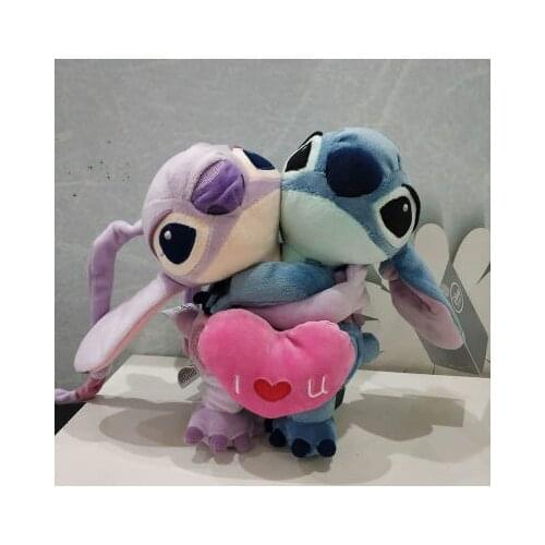 Disney Stitch Angel Love Fashion Anime Stuffed Plush Dolls Cartoon Doll Toy Baby Kids children Birthday Gifts
