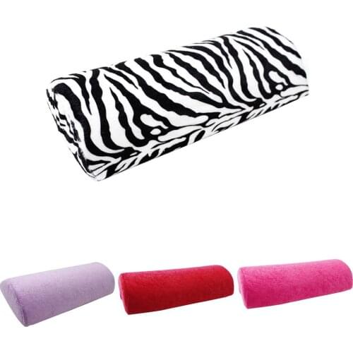 Soft Cushion Rest Half Column Nail Art Design Manicure Salon Hand Pillow Holder Zipper Closure Soft Solid Color Manicure Tool